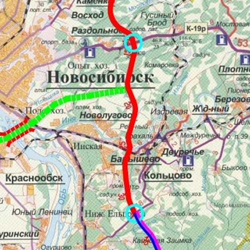 Первая очередь Восточного обхода от Ленинск-Кузнецкой трассы до дороги Академгородок-Кольцово